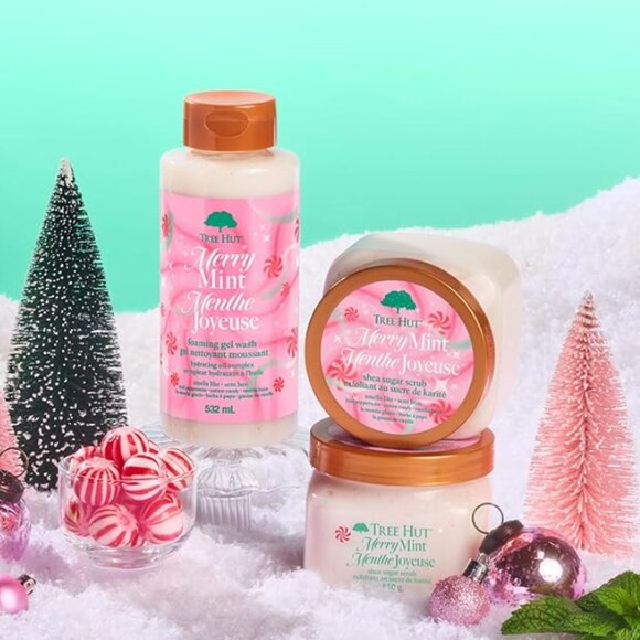 Tree Hut Merry Mint Self-Care Bundle – Scrub, Wash, Mist & Lip Butter (4 Items) - Picture 3 of 14